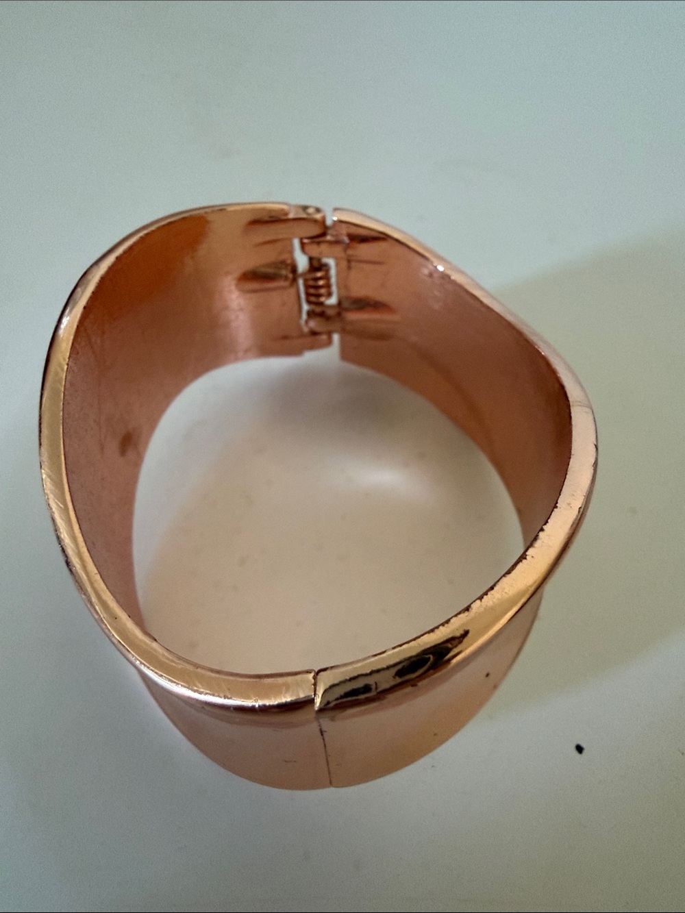 Women's Rose Gold-Tone Wide Cuff Bracelet - Elegant Minimalist Style - Picture 3 of 3